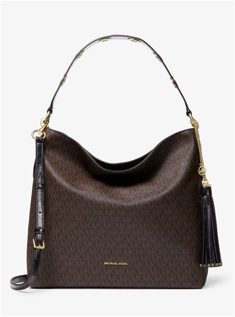 michael kors brooklyn large leather satchel|Michael Kors opened satchel purse.